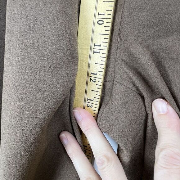 SPANX Crepe Pleated Trouser Pants Cedar 20542 Pull On High Rise Women M Wide Leg - Picture 9 of 13